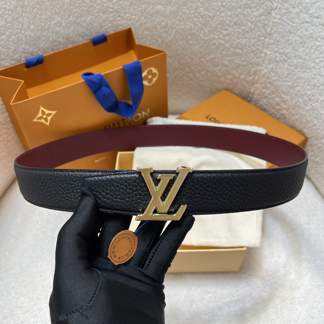 Louis Vuitton LV Men's Reversible Togo Leather Belt