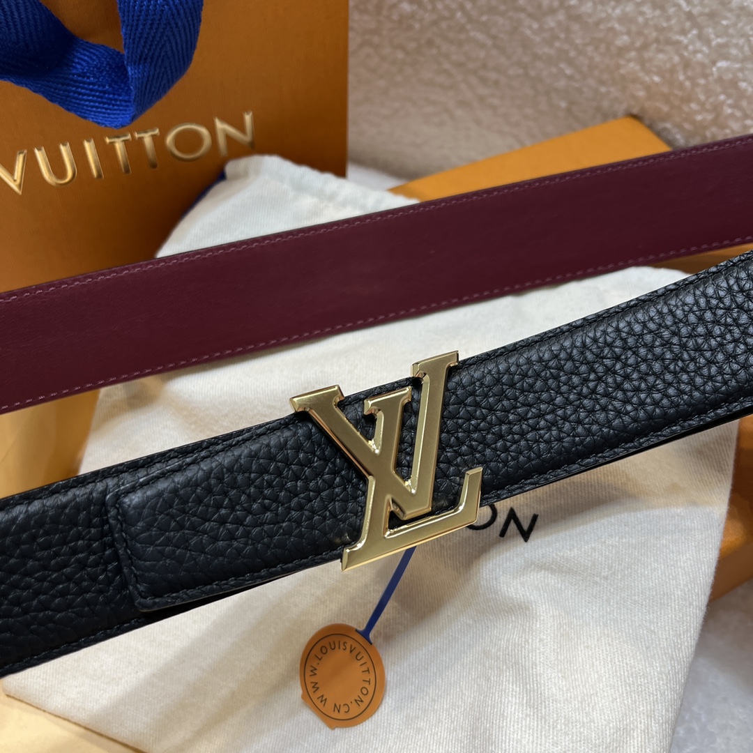 Louis Vuitton LV Men's Reversible Togo Leather Belt