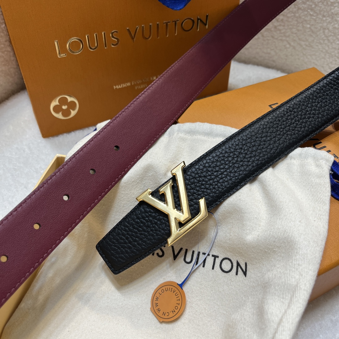 Louis Vuitton LV Men's Reversible Togo Leather Belt