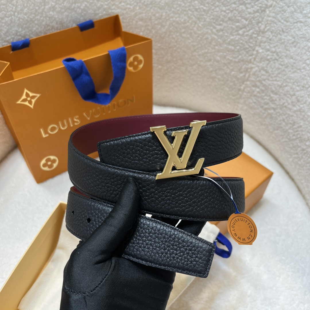 Louis Vuitton LV Men's Reversible Togo Leather Belt