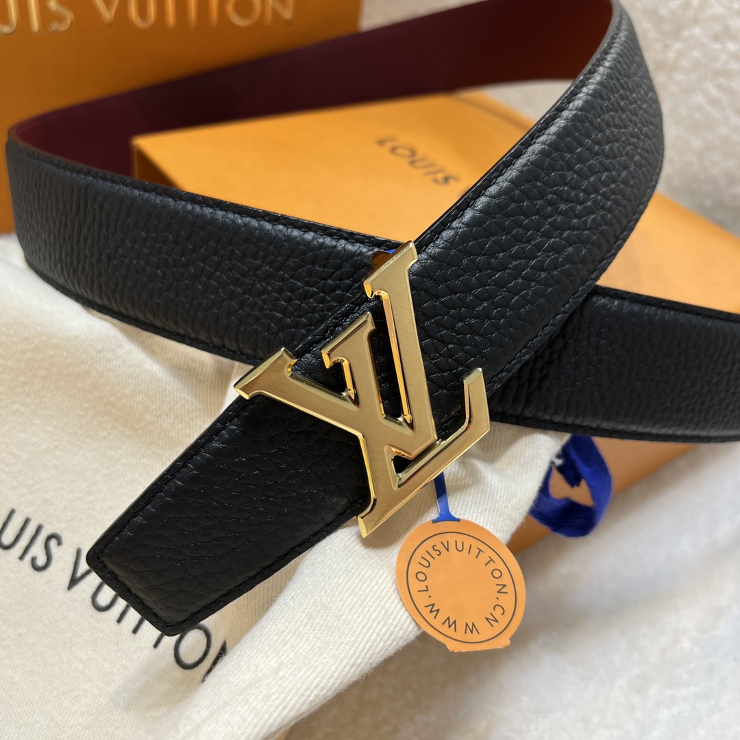 Louis Vuitton LV Men's Reversible Togo Leather Belt