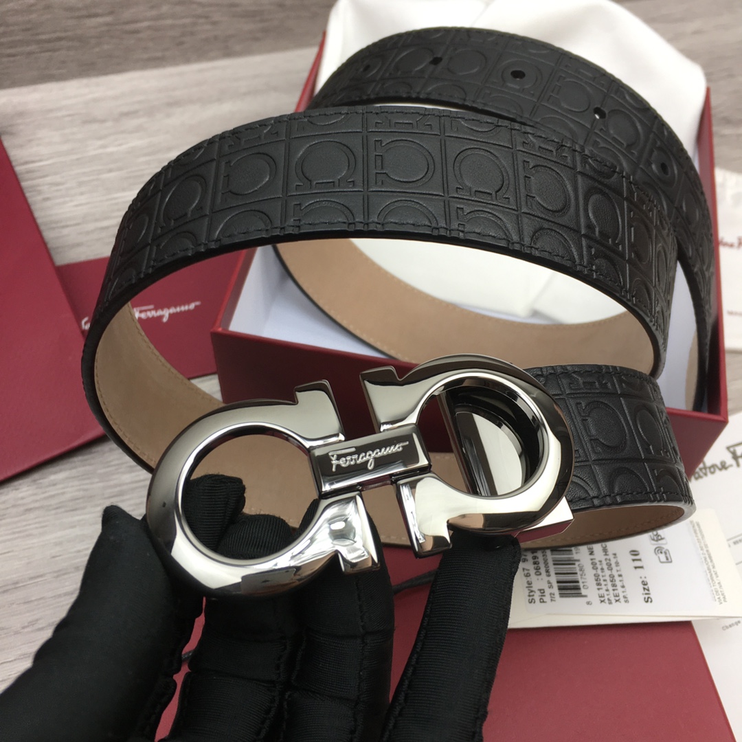 Ferragamo NXP Chip Leather Belt