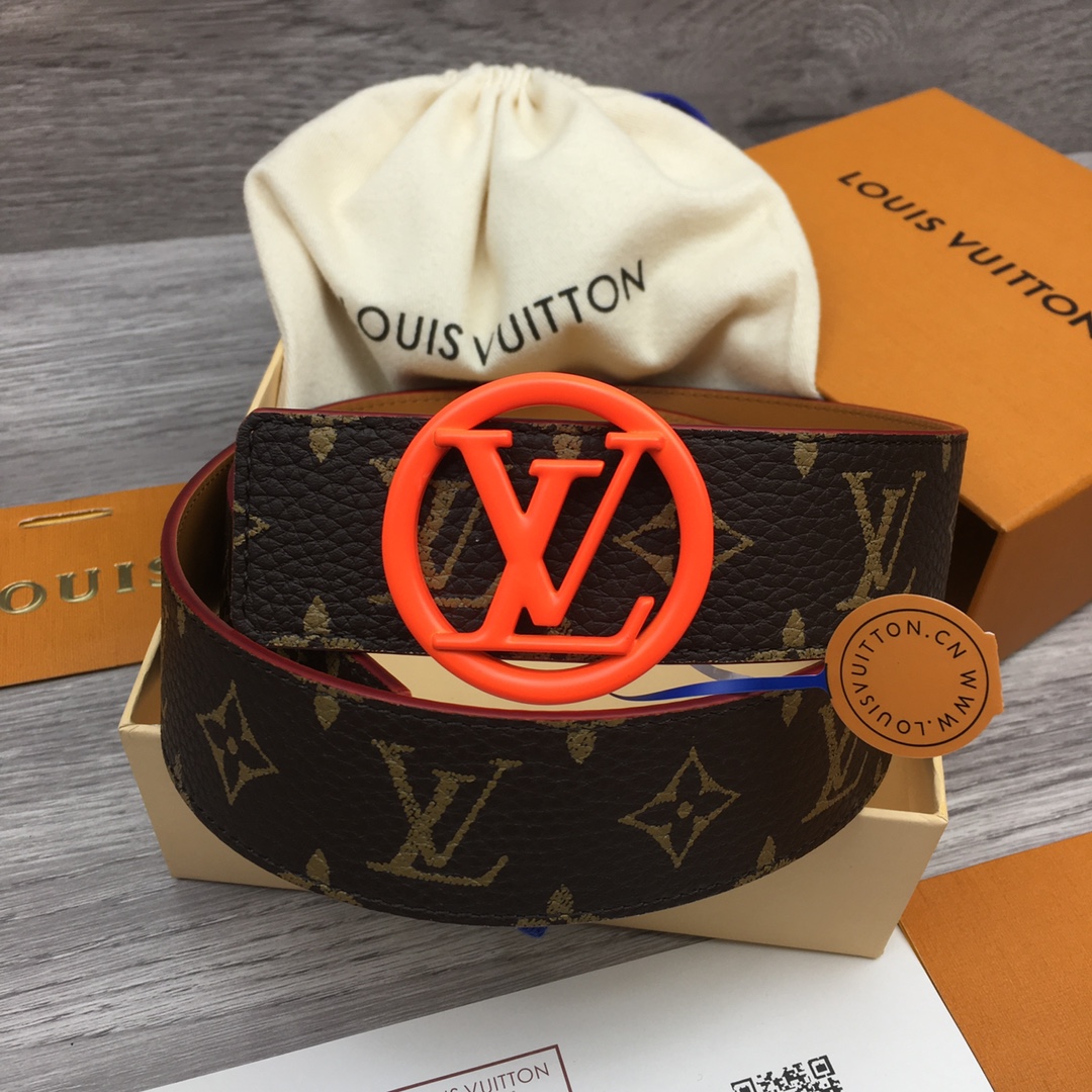 Louis Vuitton LV Custom Canvas and Calfskin Leather Belt