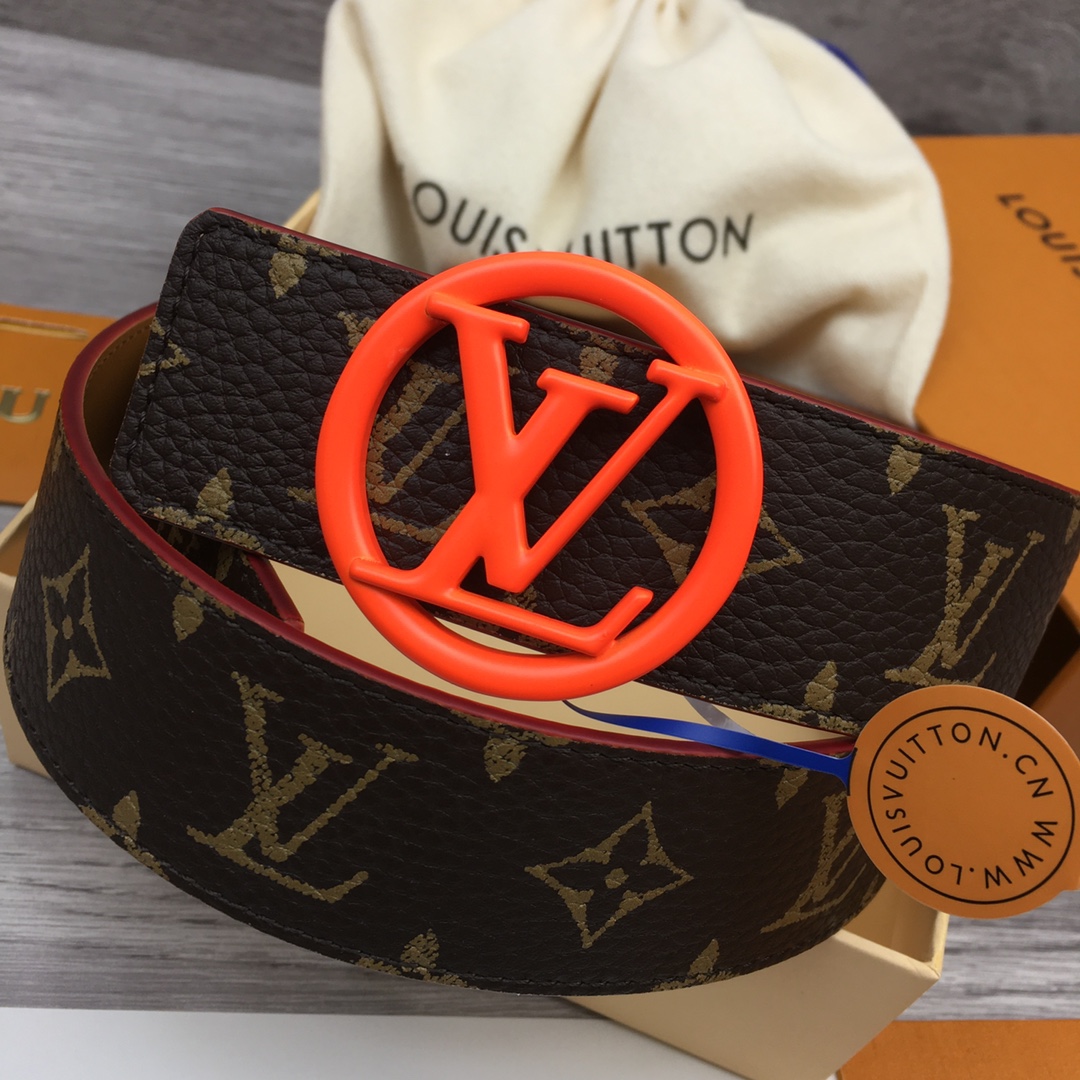 Louis Vuitton LV Custom Canvas and Calfskin Leather Belt