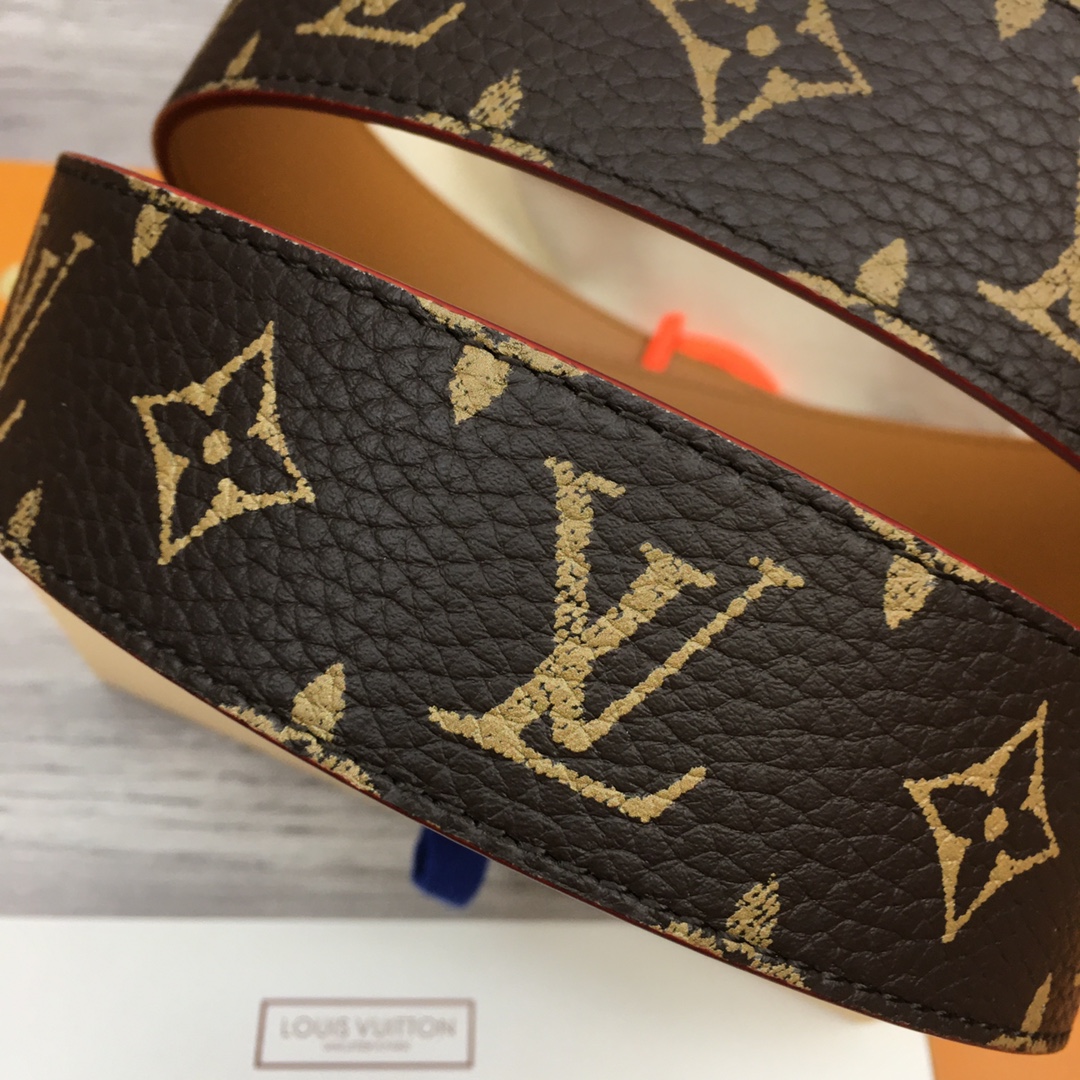 Louis Vuitton LV Custom Canvas and Calfskin Leather Belt