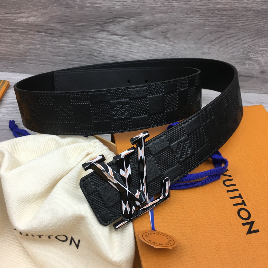 Louis Vuitton LV Classic Monogram Embossed Men's Belt