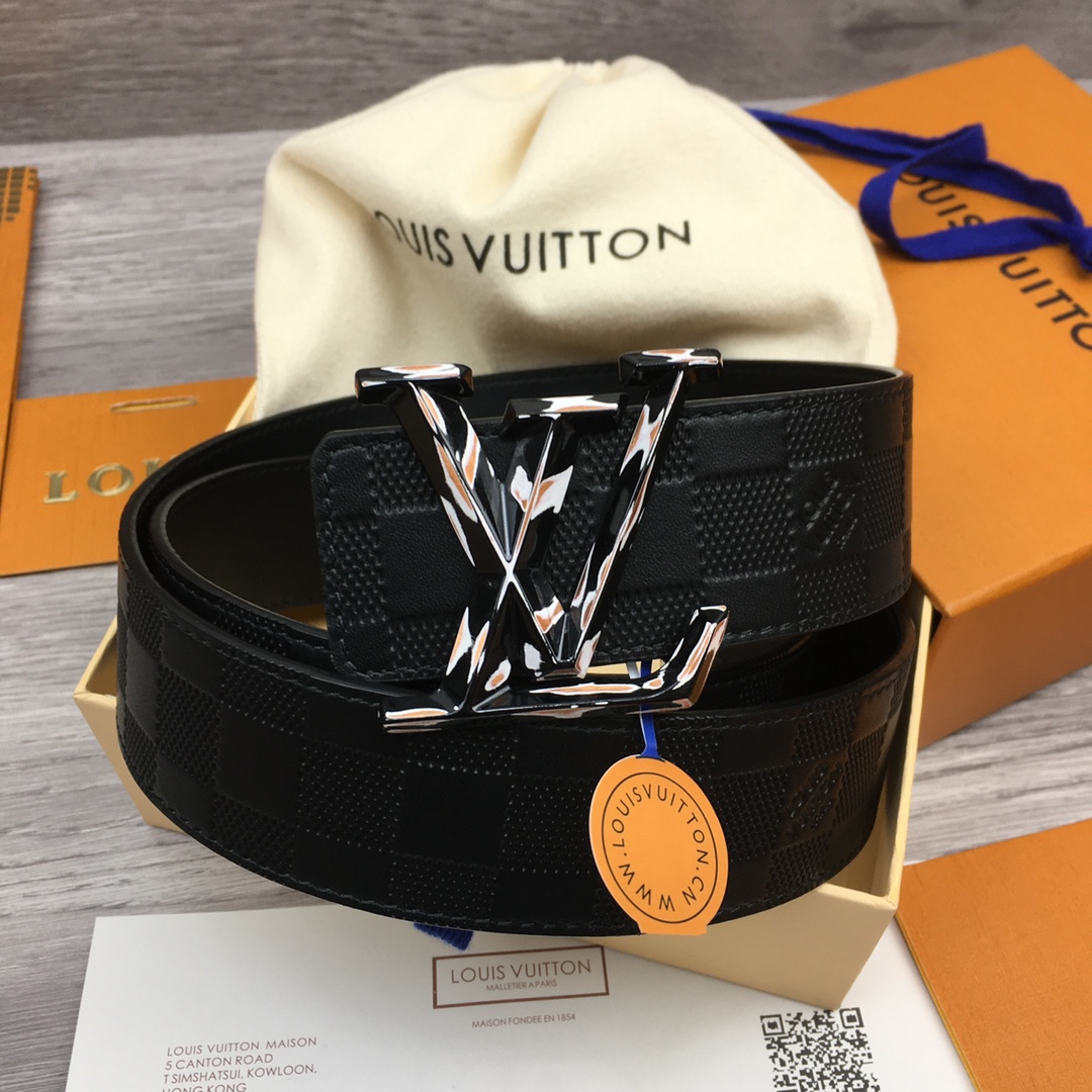 Louis Vuitton LV Classic Monogram Embossed Men's Belt