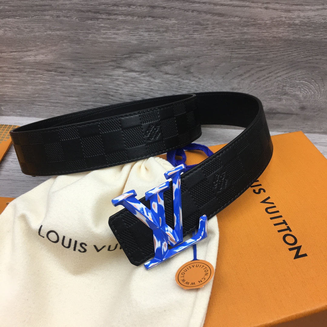 Louis Vuitton LV Classic Monogram Embossed Men's Belt