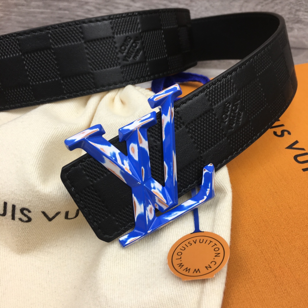 Louis Vuitton LV Classic Monogram Embossed Men's Belt