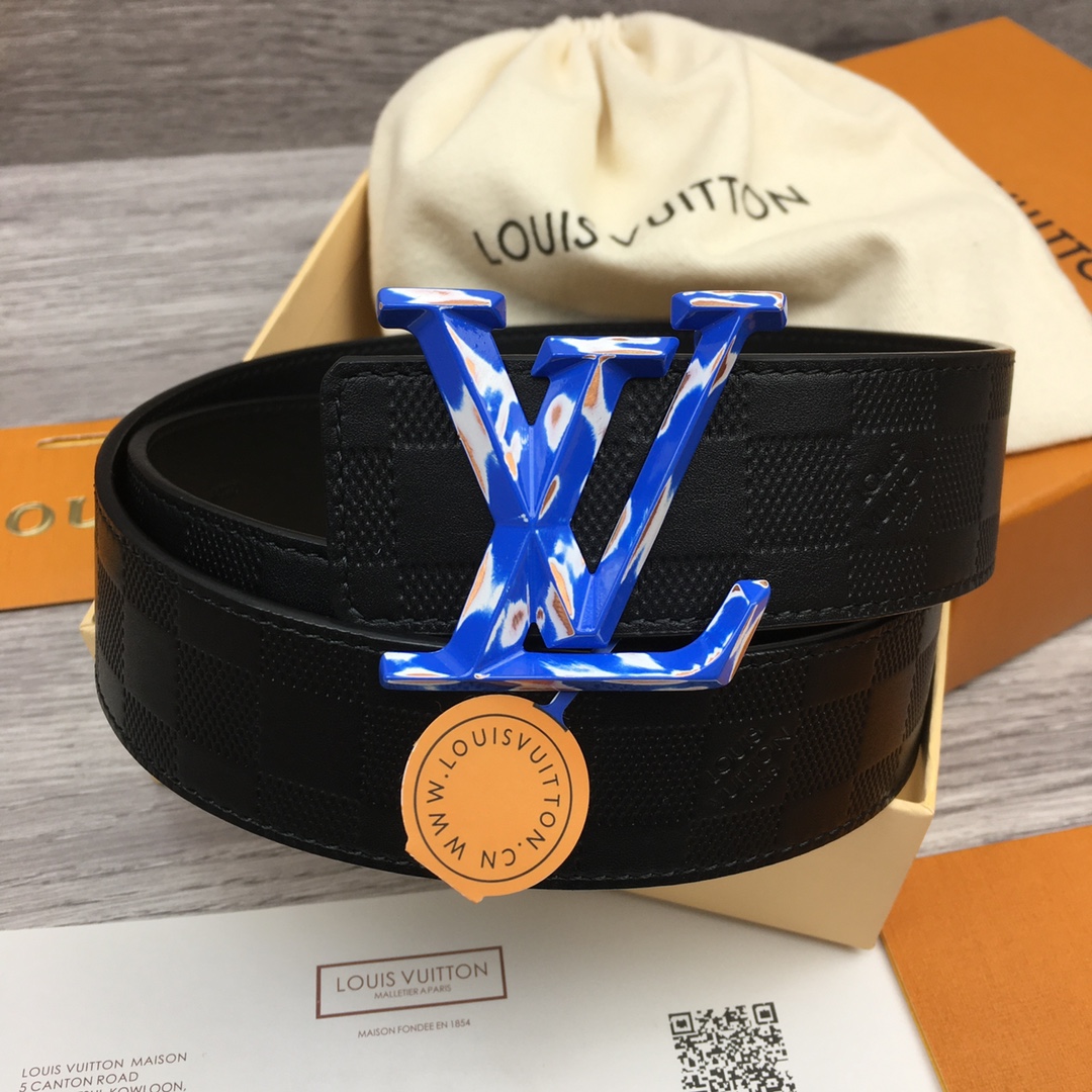 Louis Vuitton LV Classic Monogram Embossed Men's Belt