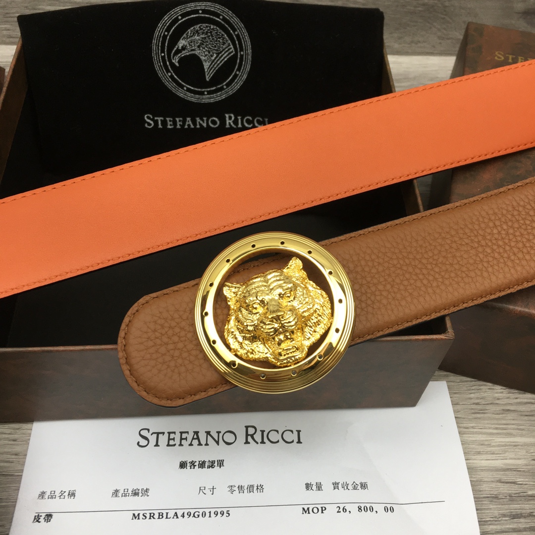 Stefano Ricci Men's Luxury 3.8cm Reversible Belt