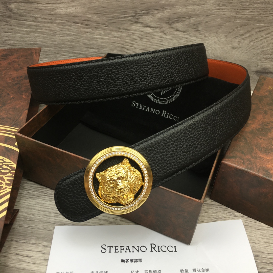 Stefano Ricci Men's Luxury 3.8cm Reversible Belt