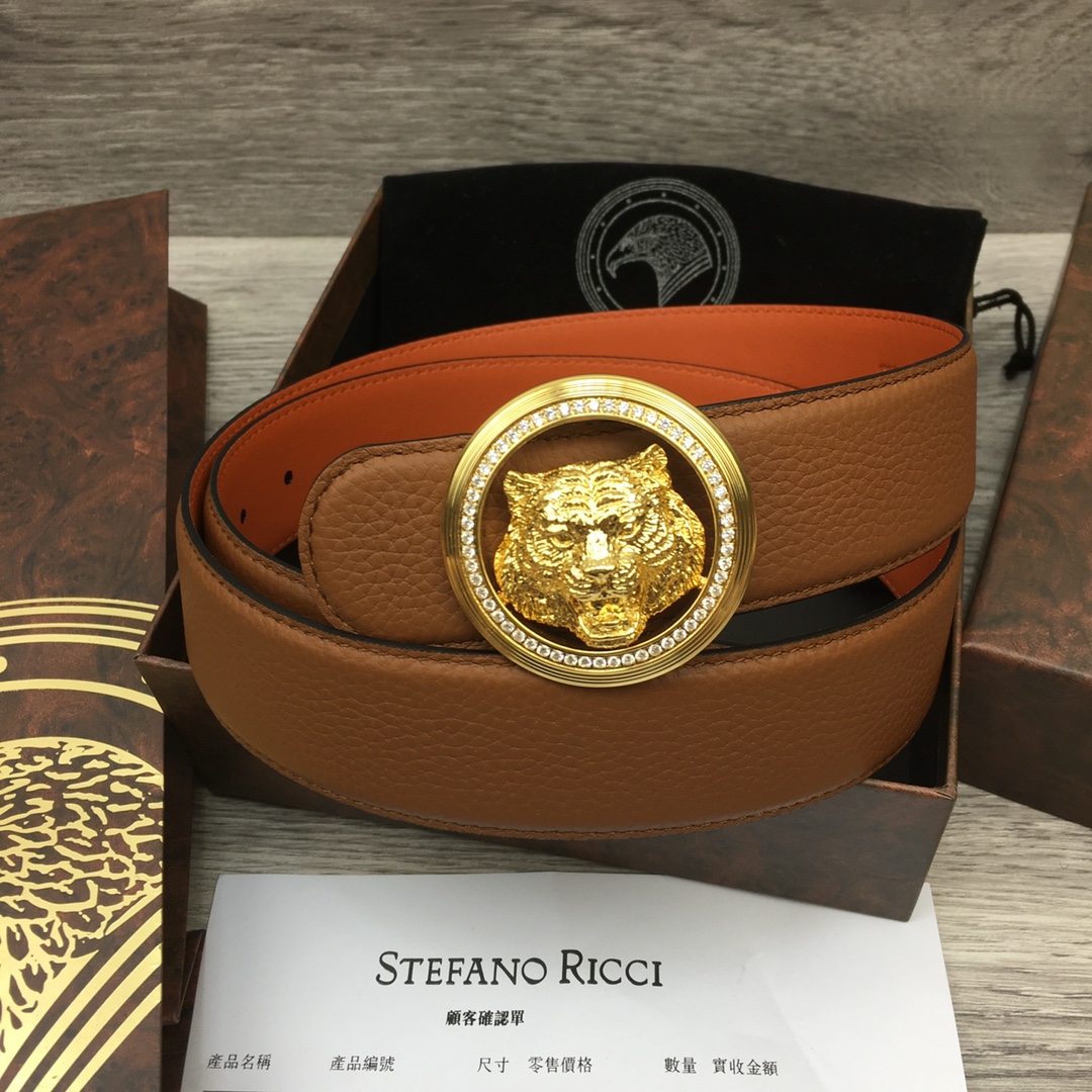 Stefano Ricci Men's Luxury 3.8cm Reversible Belt