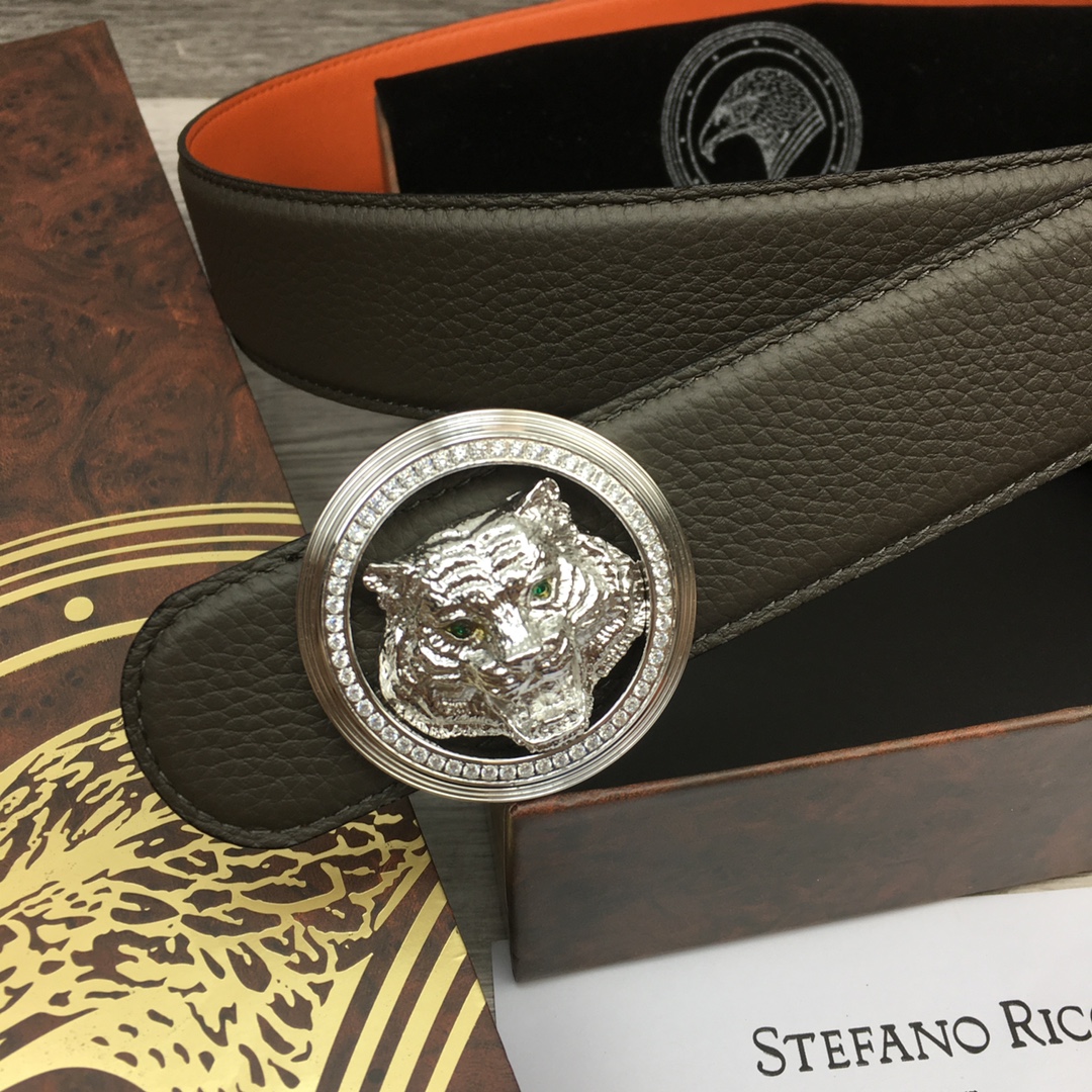 Stefano Ricci Men's Luxury 3.8cm Reversible Belt