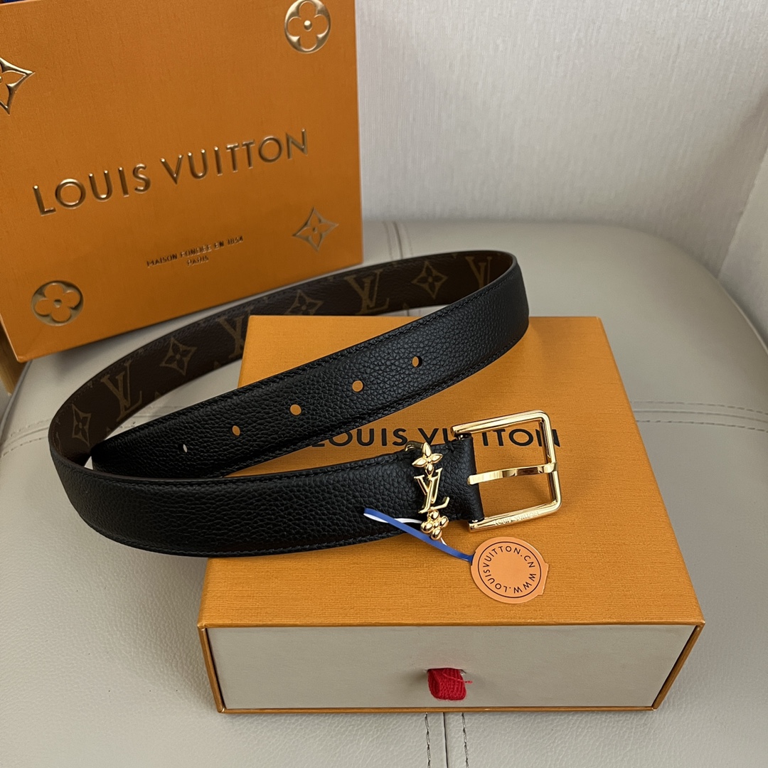 Louis Vuitton LV Women's New Floral Metal Buckle Belt