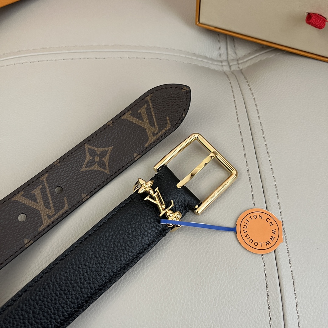 Louis Vuitton LV Women's New Floral Metal Buckle Belt