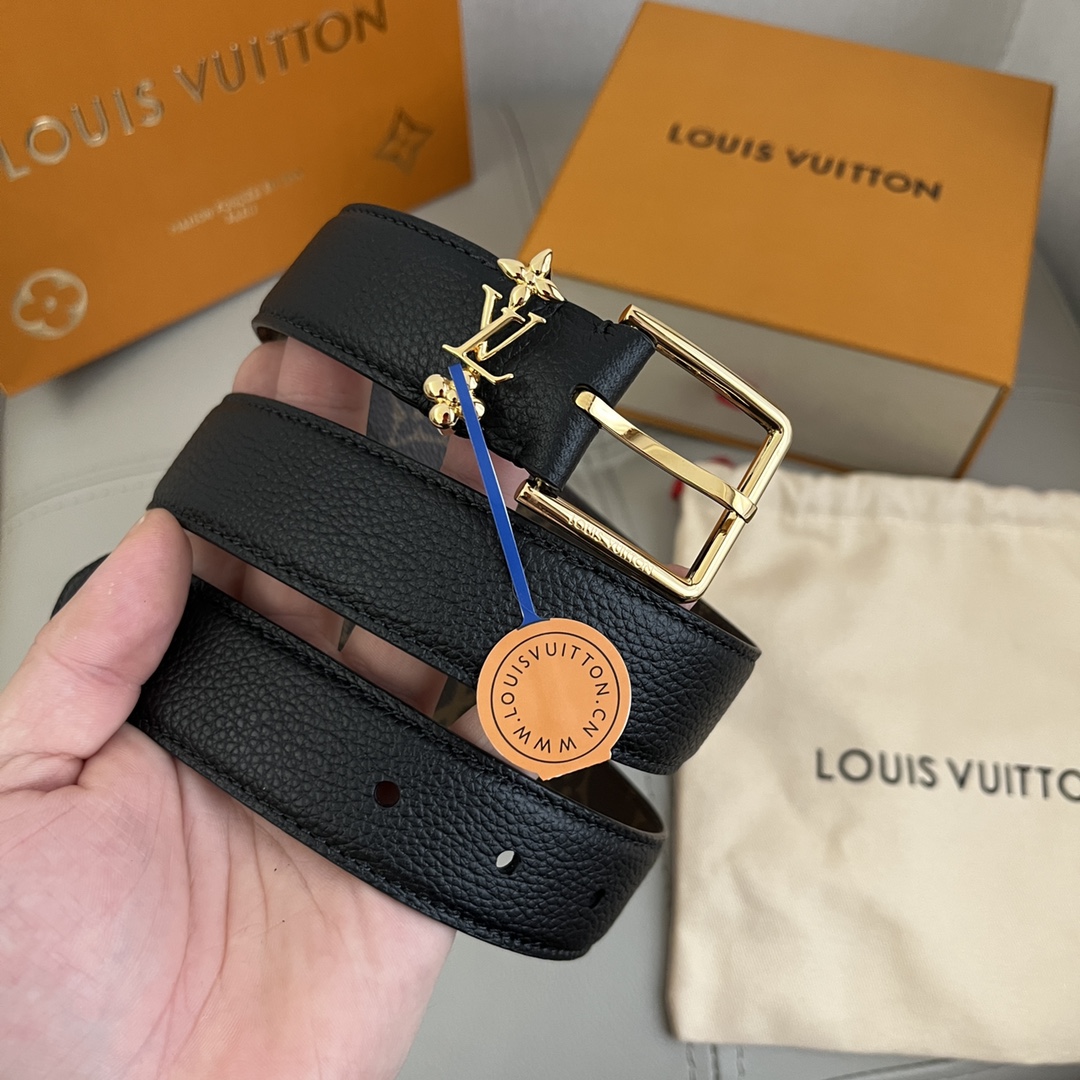 Louis Vuitton LV Women's New Floral Metal Buckle Belt