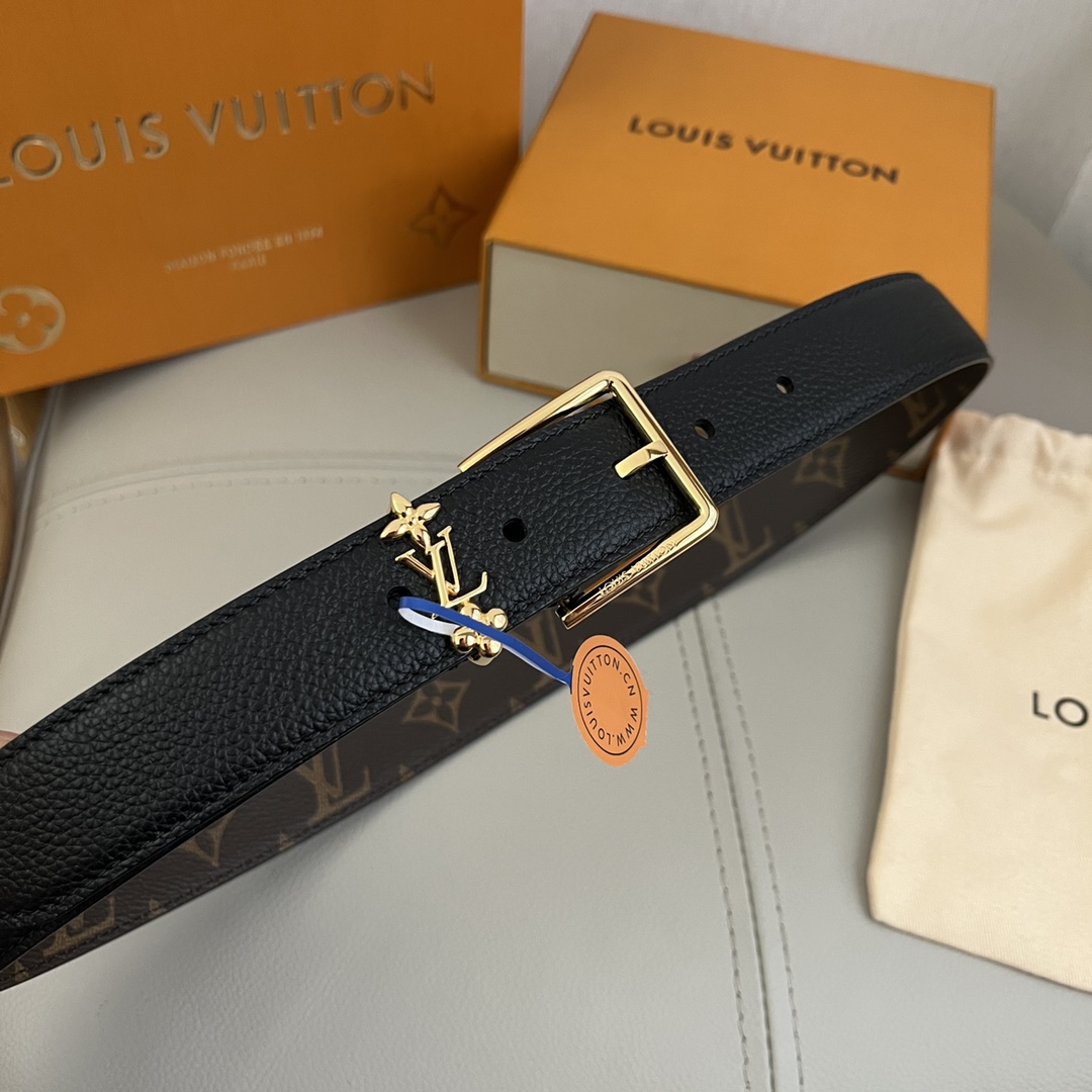 Louis Vuitton LV Women's New Floral Metal Buckle Belt