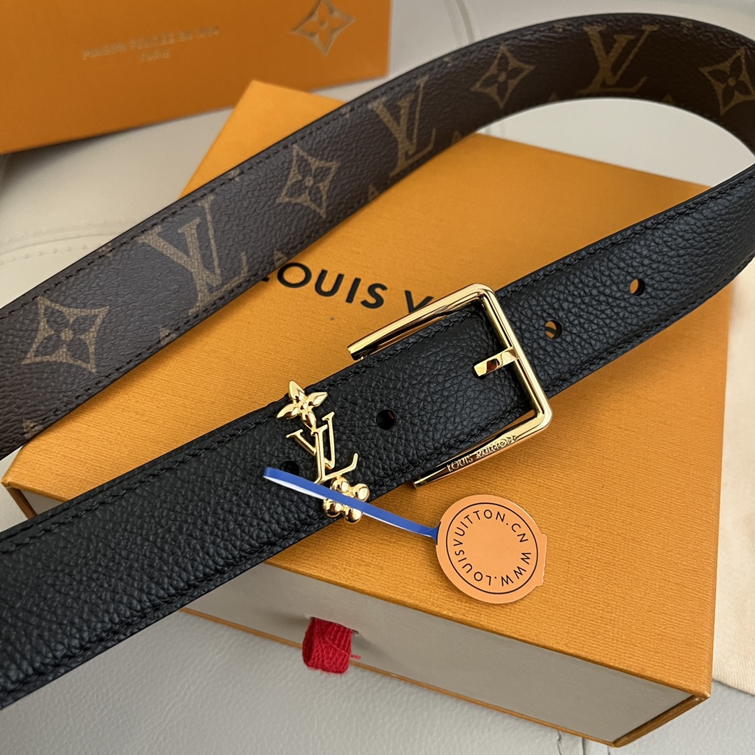 Louis Vuitton LV Women's New Floral Metal Buckle Belt