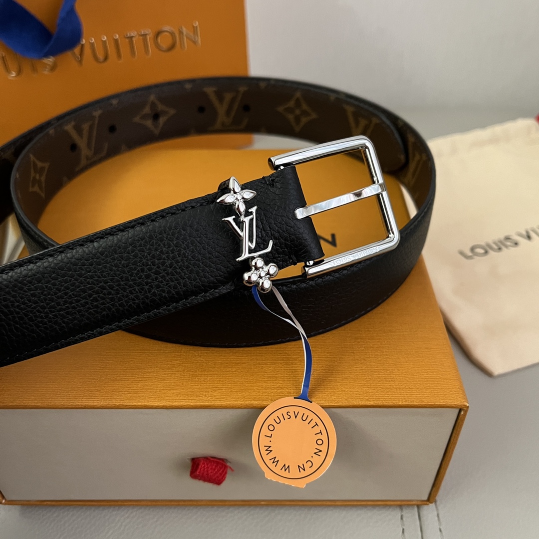 Louis Vuitton LV Women's New Floral Metal Buckle Belt