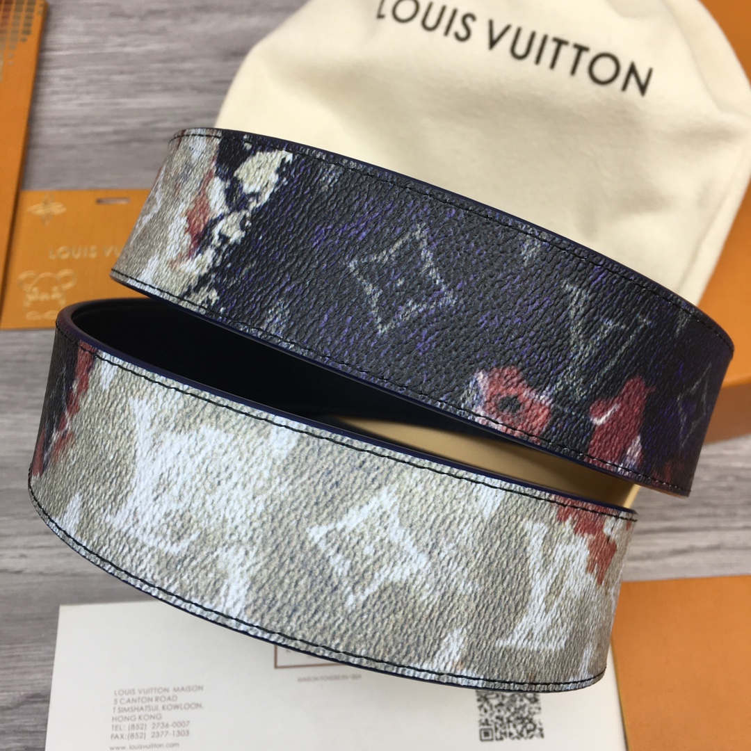 Louis Vuitton LV Men's Reversible 4cm Printed Canvas Belt