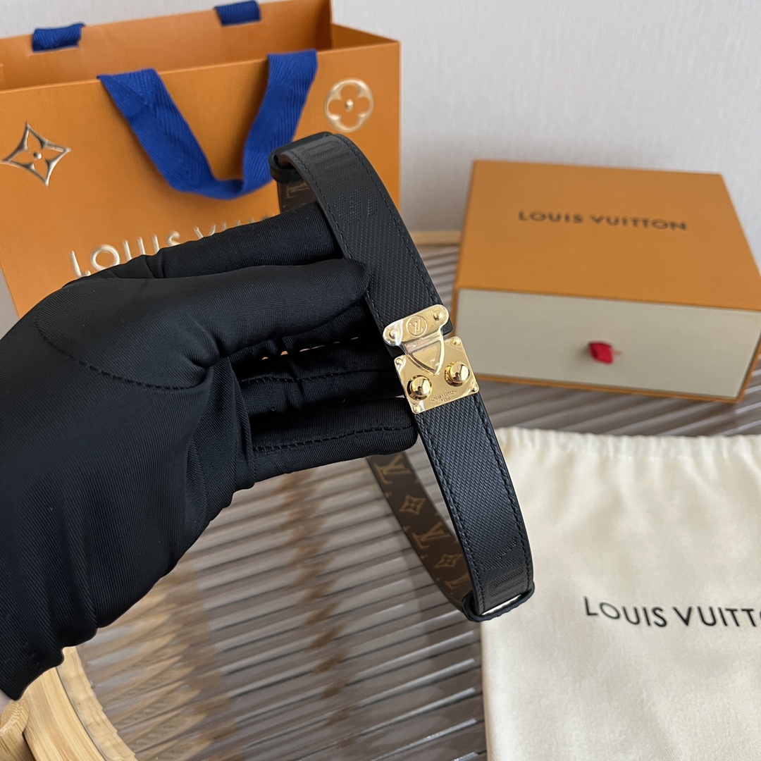 Louis Vuitton LV Women's Custom Canvas and Calfskin Belt