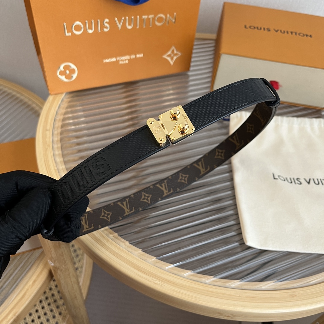 Louis Vuitton LV Women's Custom Canvas and Calfskin Belt