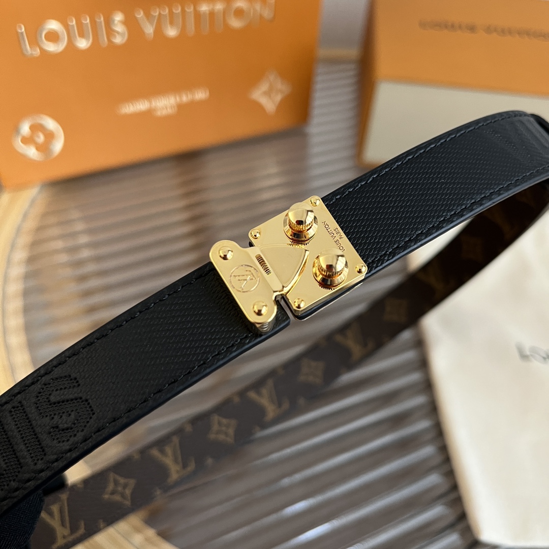 Louis Vuitton LV Women's Custom Canvas and Calfskin Belt