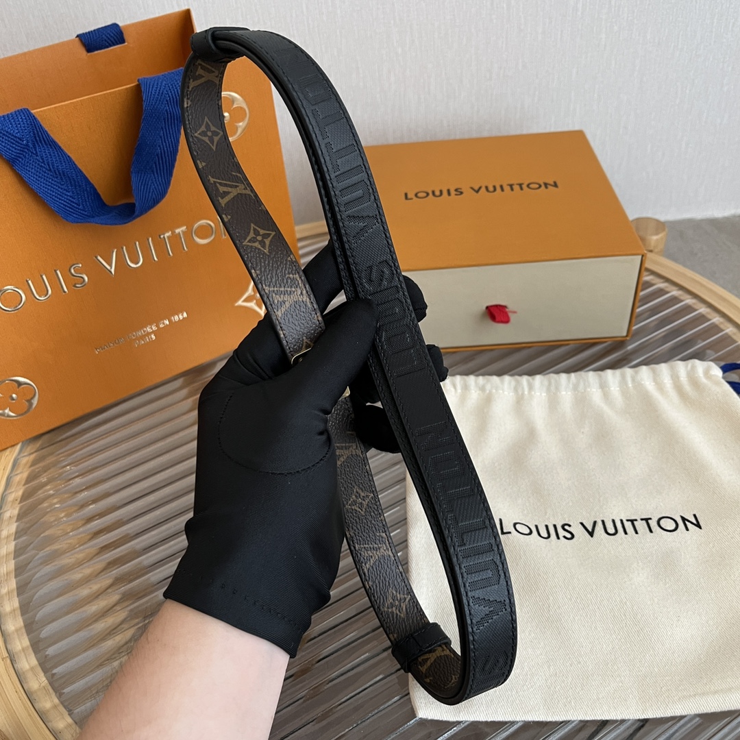 Louis Vuitton LV Women's Custom Canvas and Calfskin Belt