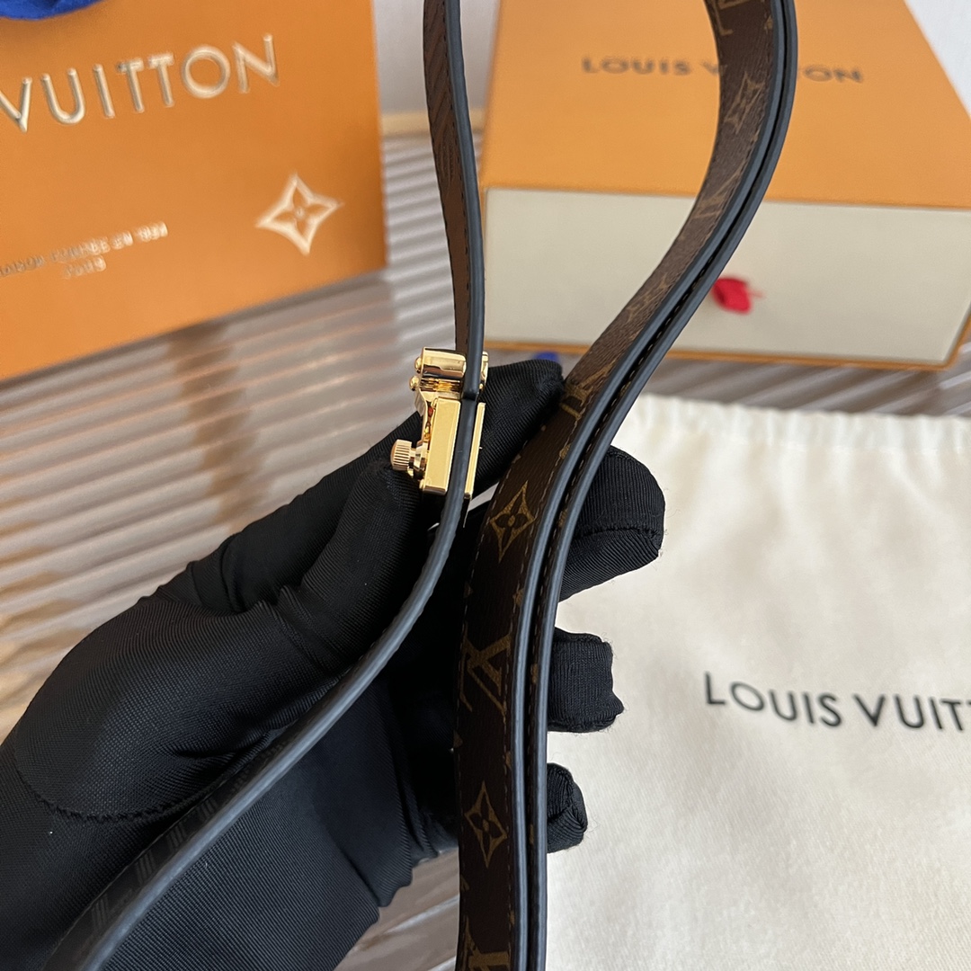 Louis Vuitton LV Women's Custom Canvas and Calfskin Belt