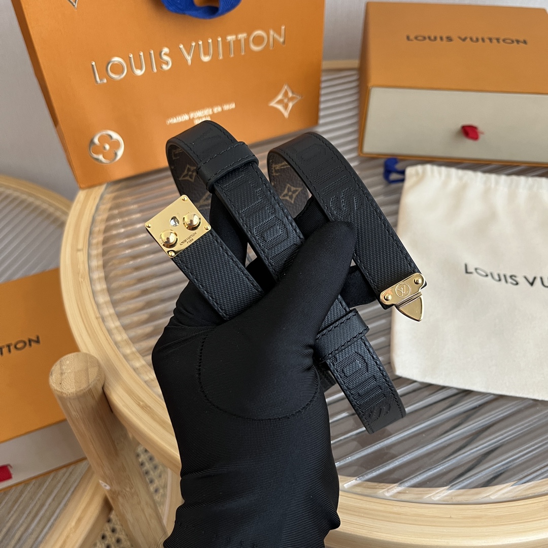 Louis Vuitton LV Women's Custom Canvas and Calfskin Belt