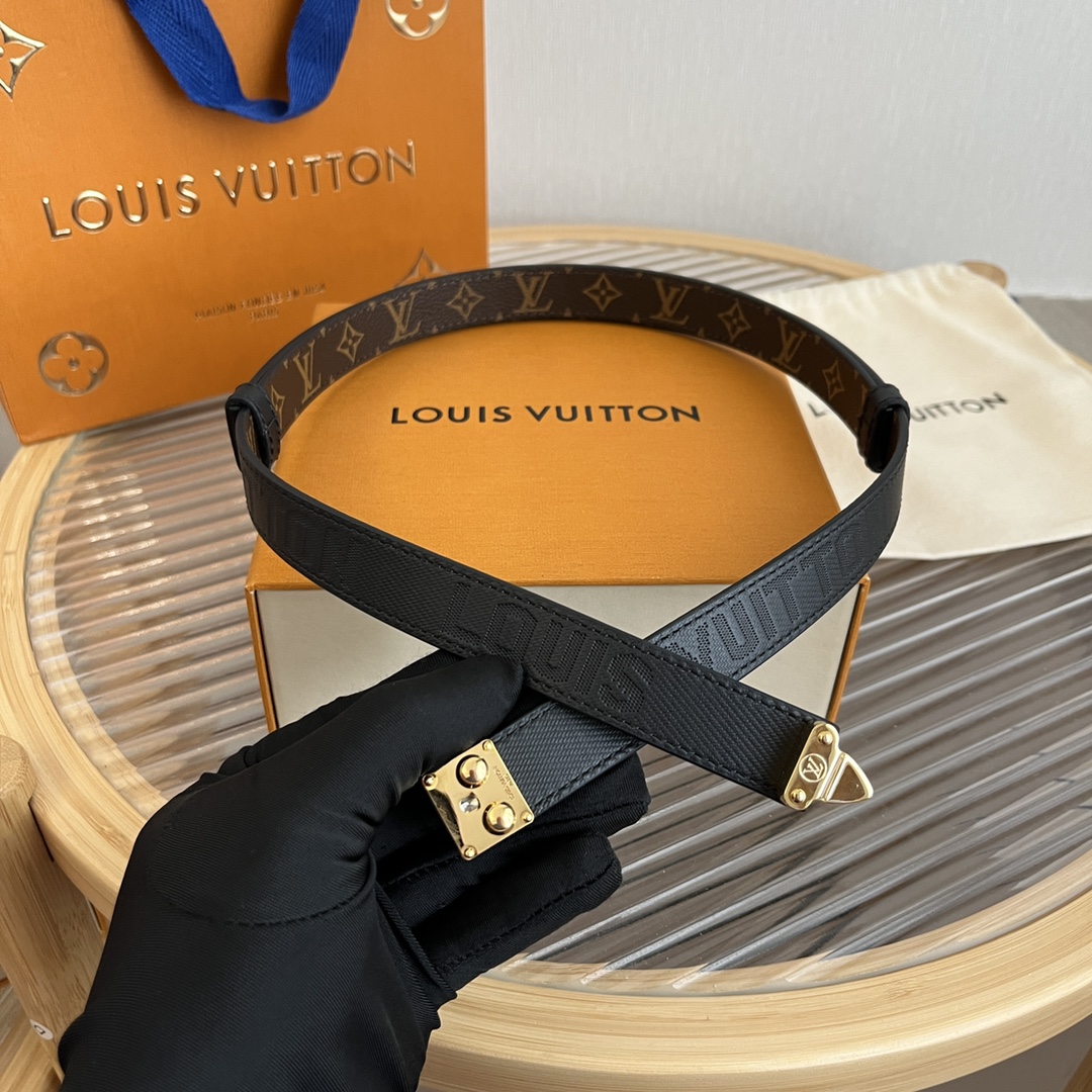 Louis Vuitton LV Women's Custom Canvas and Calfskin Belt