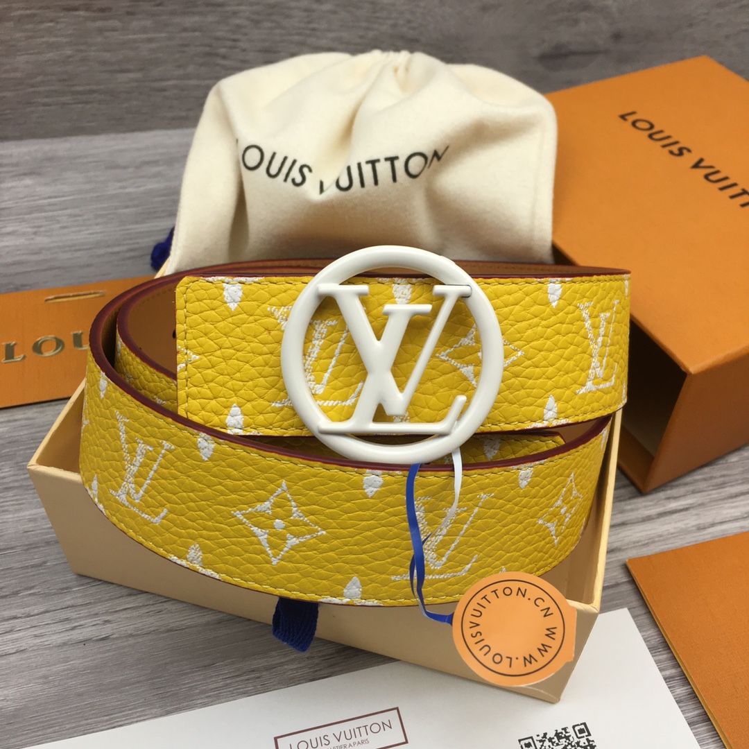 Louis Vuitton LV Custom Canvas and Calfskin Leather Belt