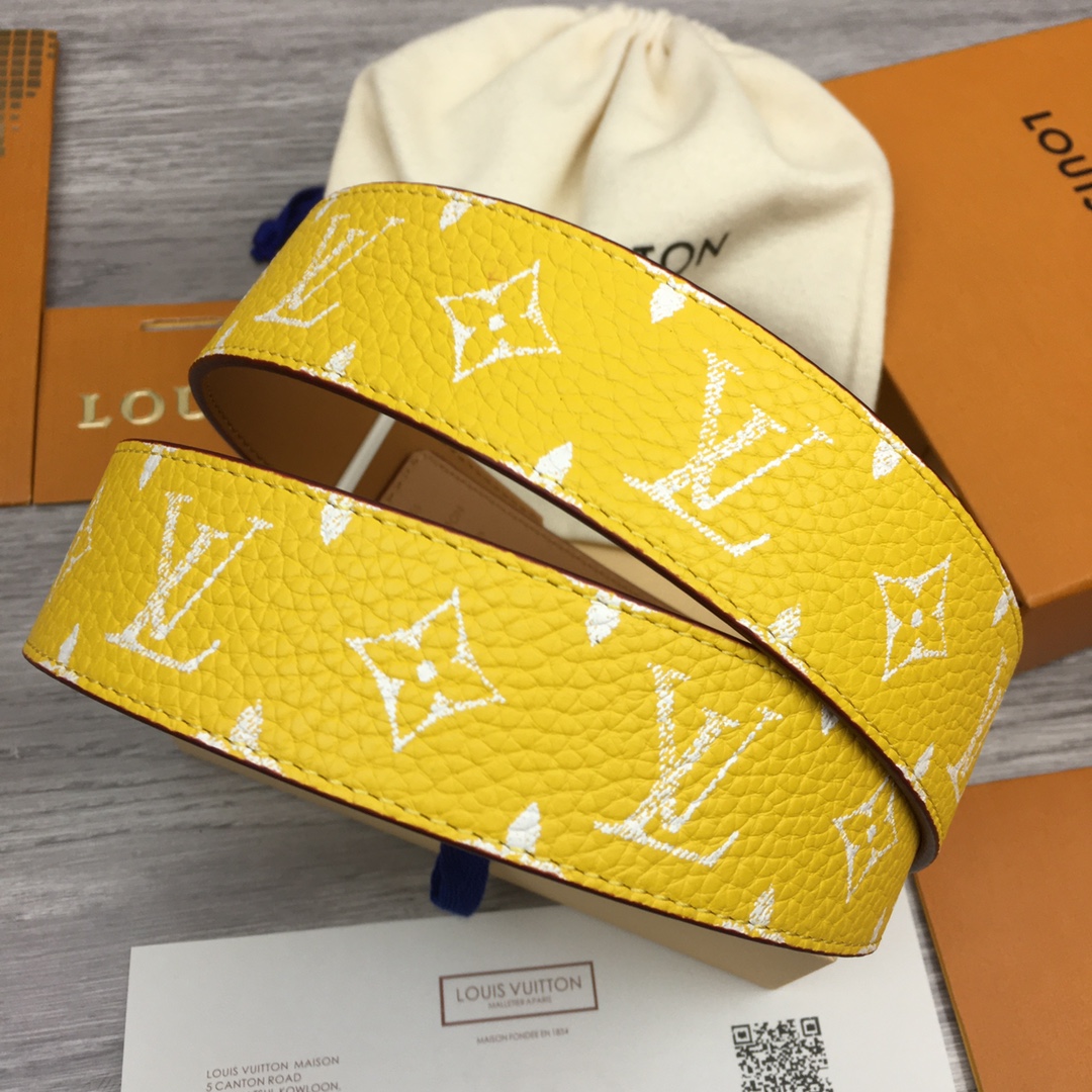 Louis Vuitton LV Custom Canvas and Calfskin Leather Belt