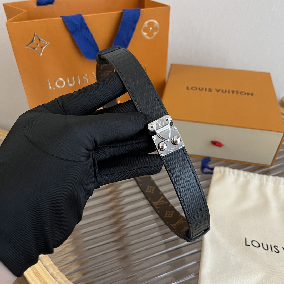 Louis Vuitton LV Women's Custom Canvas and Calfskin Belt