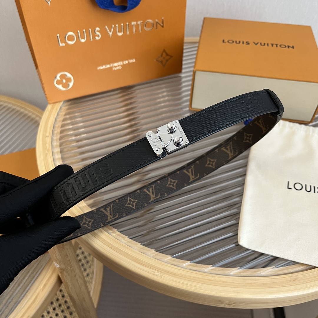 Louis Vuitton LV Women's Custom Canvas and Calfskin Belt