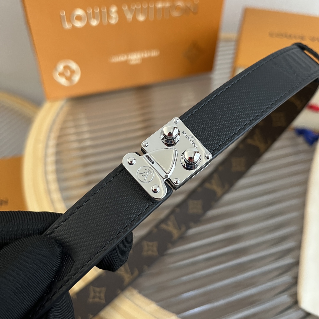 Louis Vuitton LV Women's Custom Canvas and Calfskin Belt