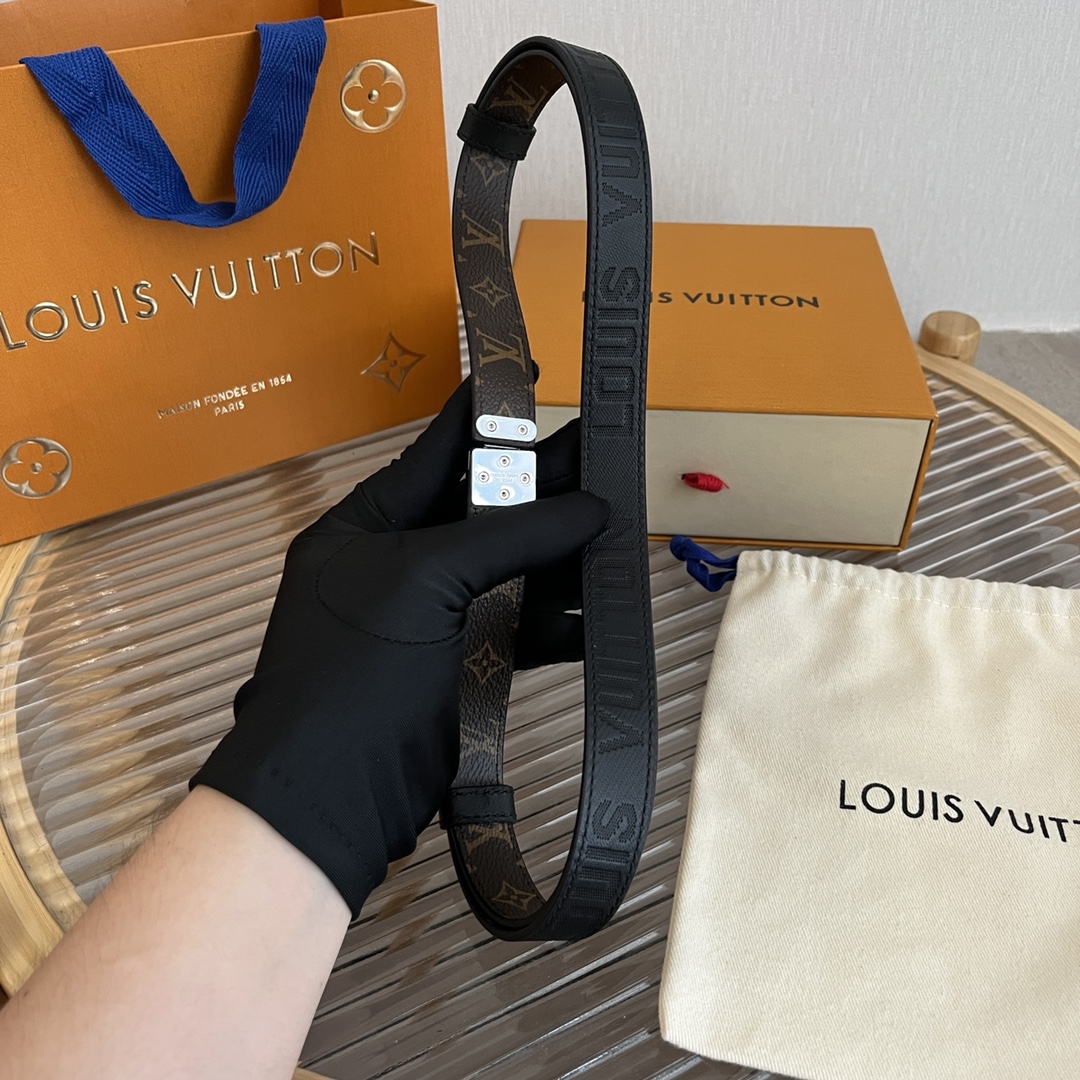 Louis Vuitton LV Women's Custom Canvas and Calfskin Belt