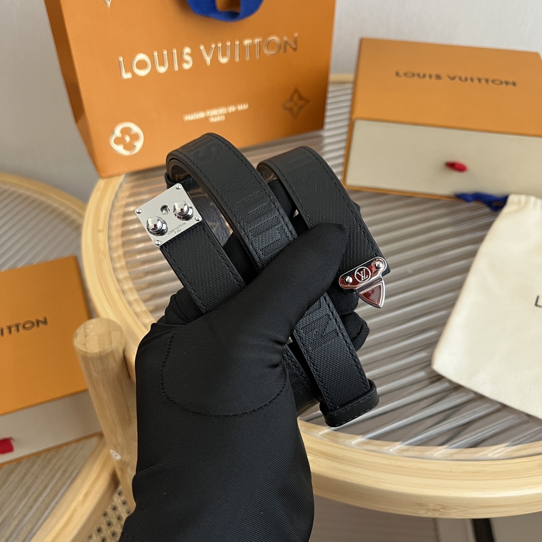 Louis Vuitton LV Women's Custom Canvas and Calfskin Belt