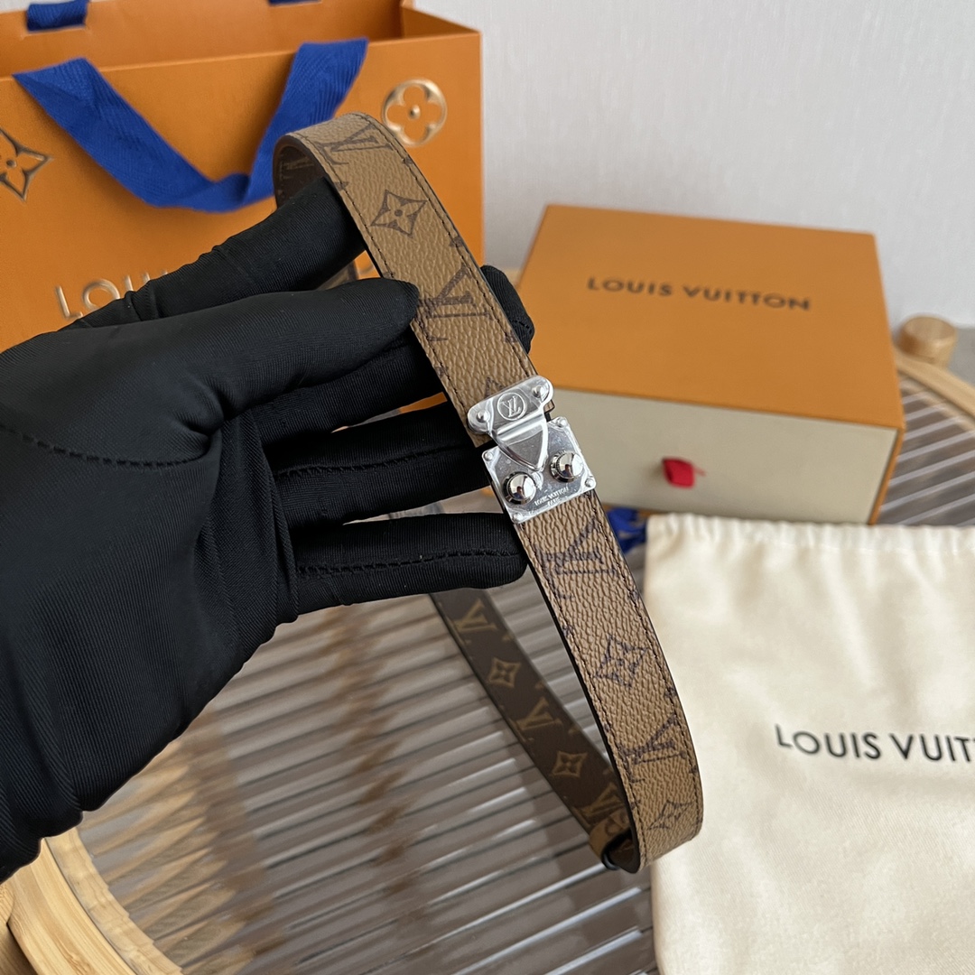 Louis Vuitton LV Women's Custom Canvas and Calfskin Belt