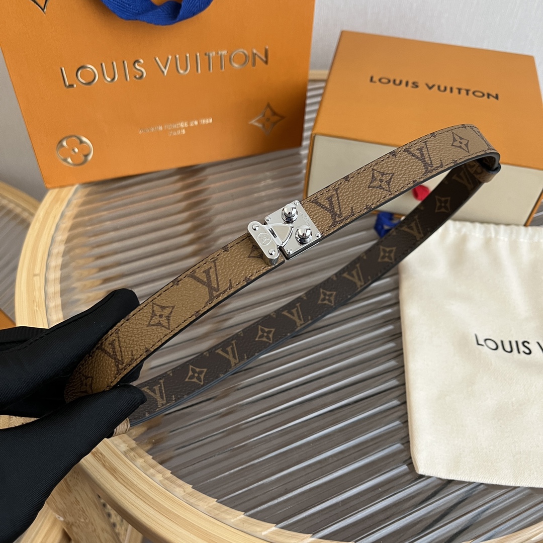 Louis Vuitton LV Women's Custom Canvas and Calfskin Belt