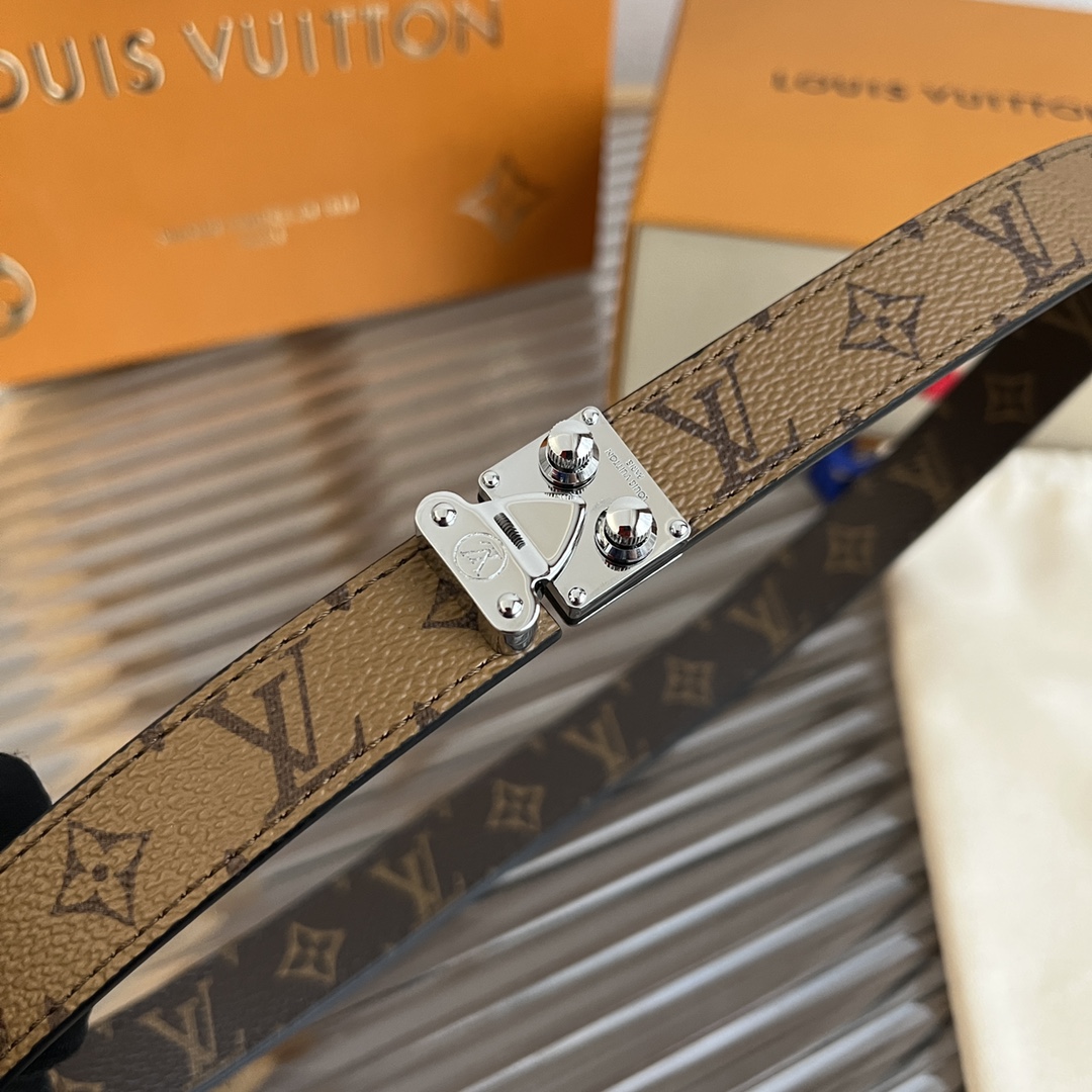 Louis Vuitton LV Women's Custom Canvas and Calfskin Belt