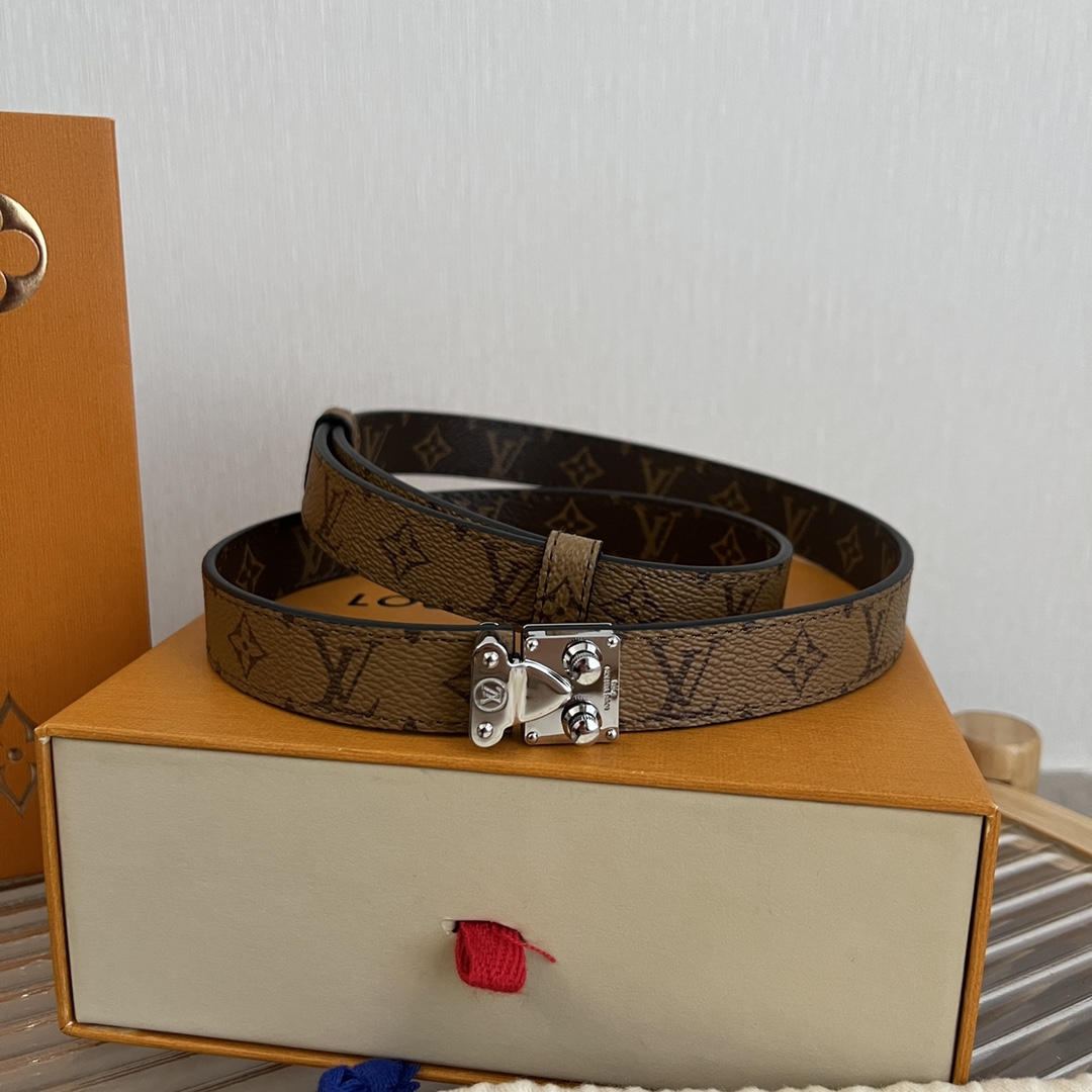 Louis Vuitton LV Women's Custom Canvas and Calfskin Belt