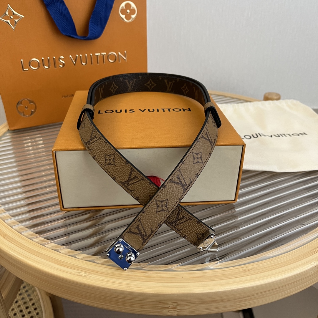 Louis Vuitton LV Women's Custom Canvas and Calfskin Belt