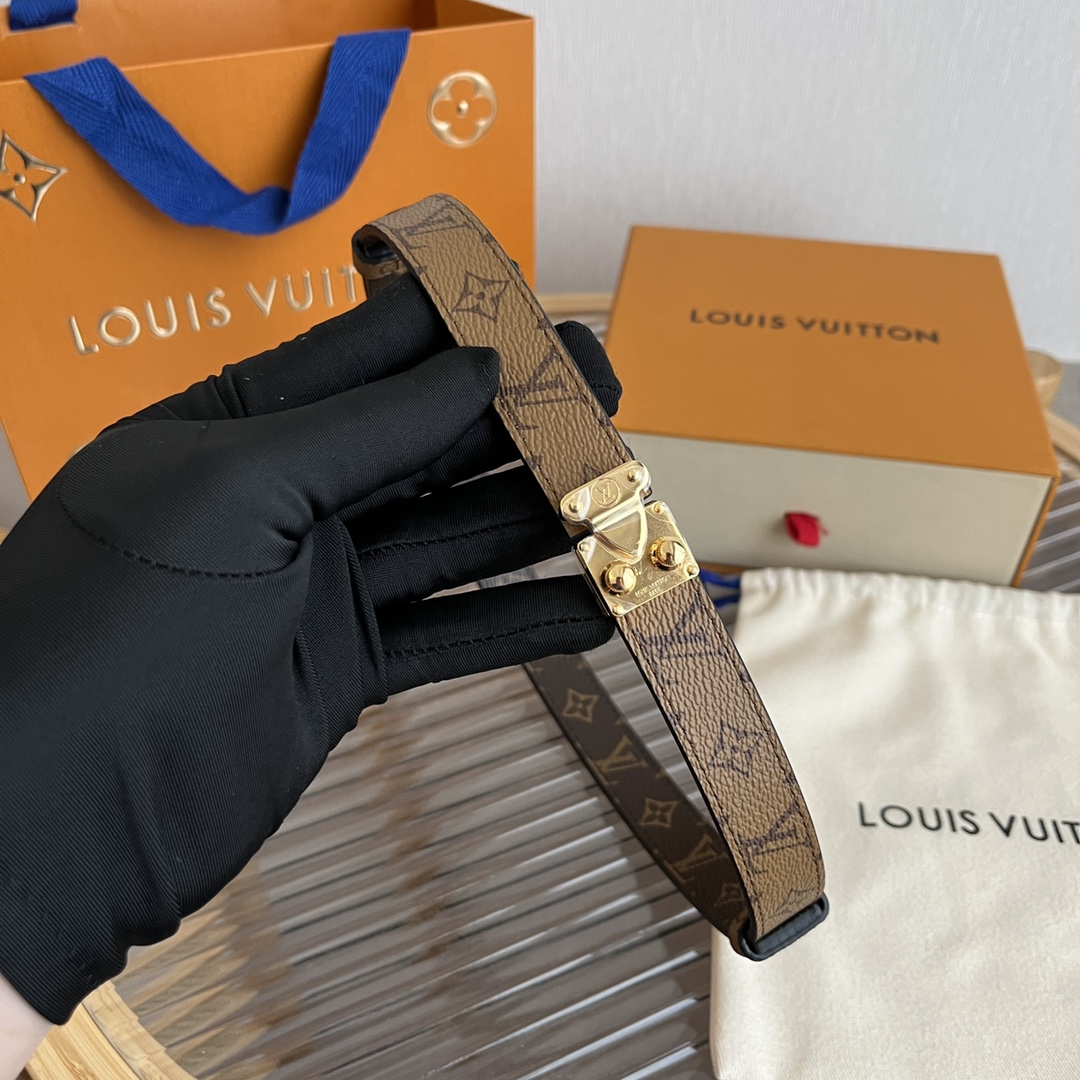 Louis Vuitton LV Women's Custom Canvas and Calfskin Belt