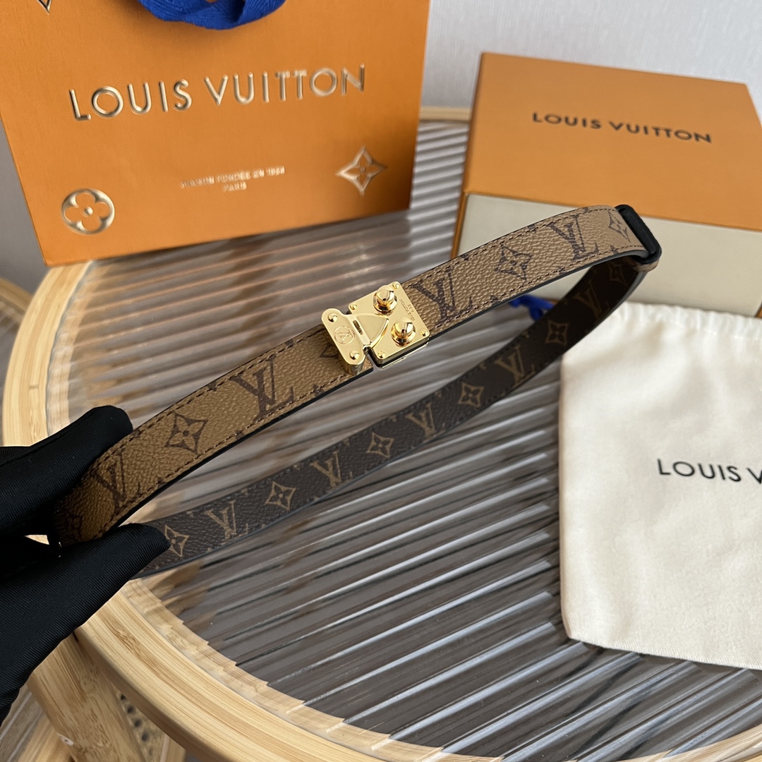 Louis Vuitton LV Women's Custom Canvas and Calfskin Belt