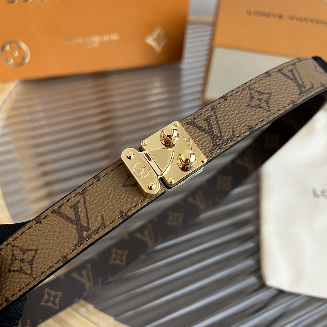 Louis Vuitton LV Women's Custom Canvas and Calfskin Belt