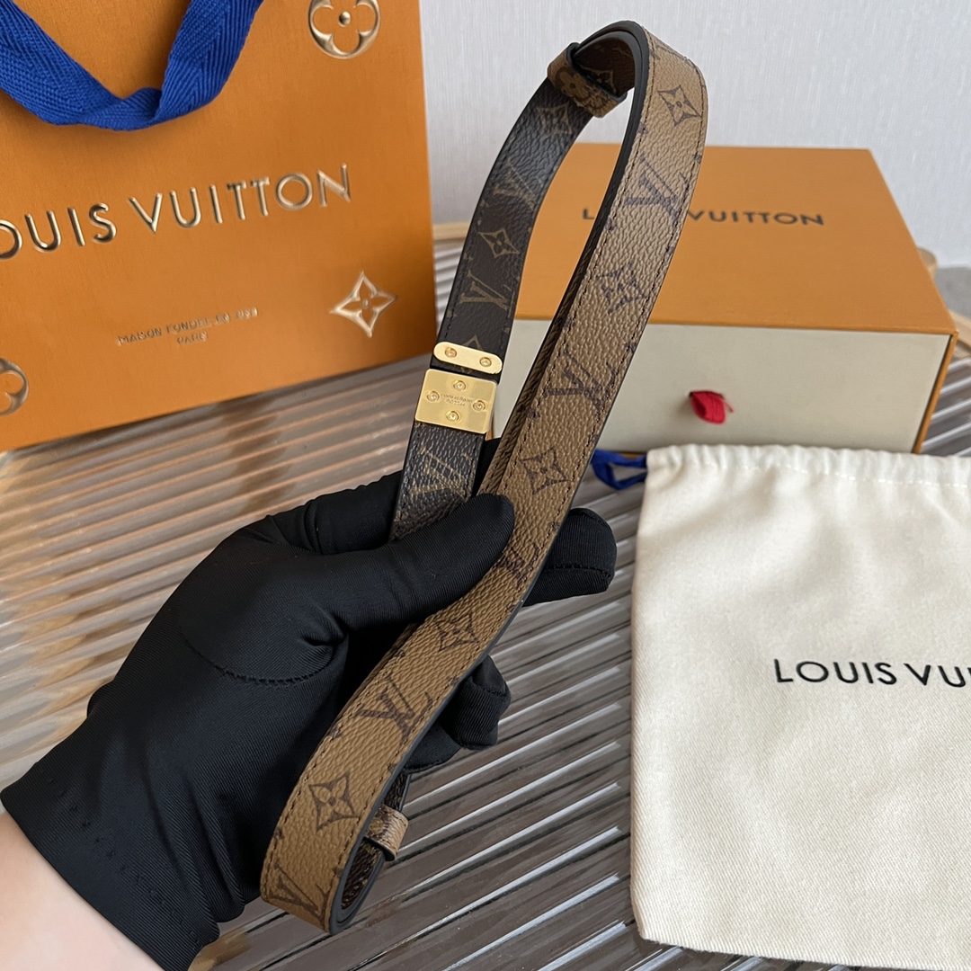 Louis Vuitton LV Women's Custom Canvas and Calfskin Belt