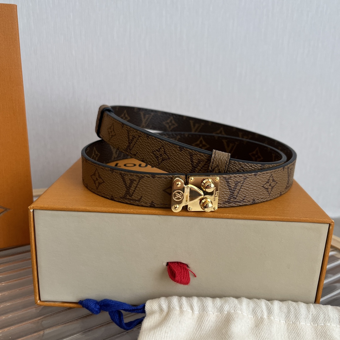 Louis Vuitton LV Women's Custom Canvas and Calfskin Belt