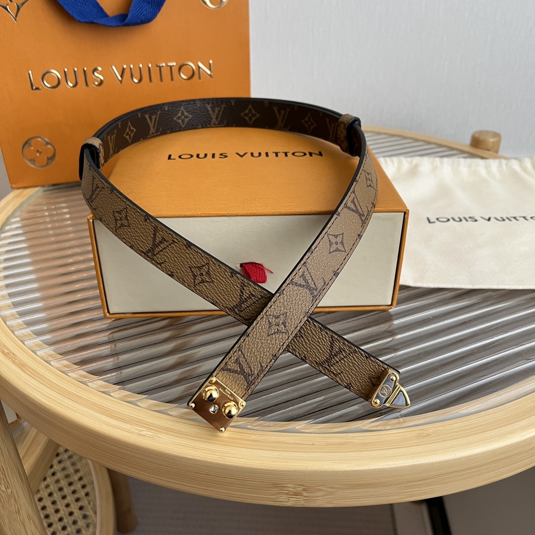 Louis Vuitton LV Women's Custom Canvas and Calfskin Belt